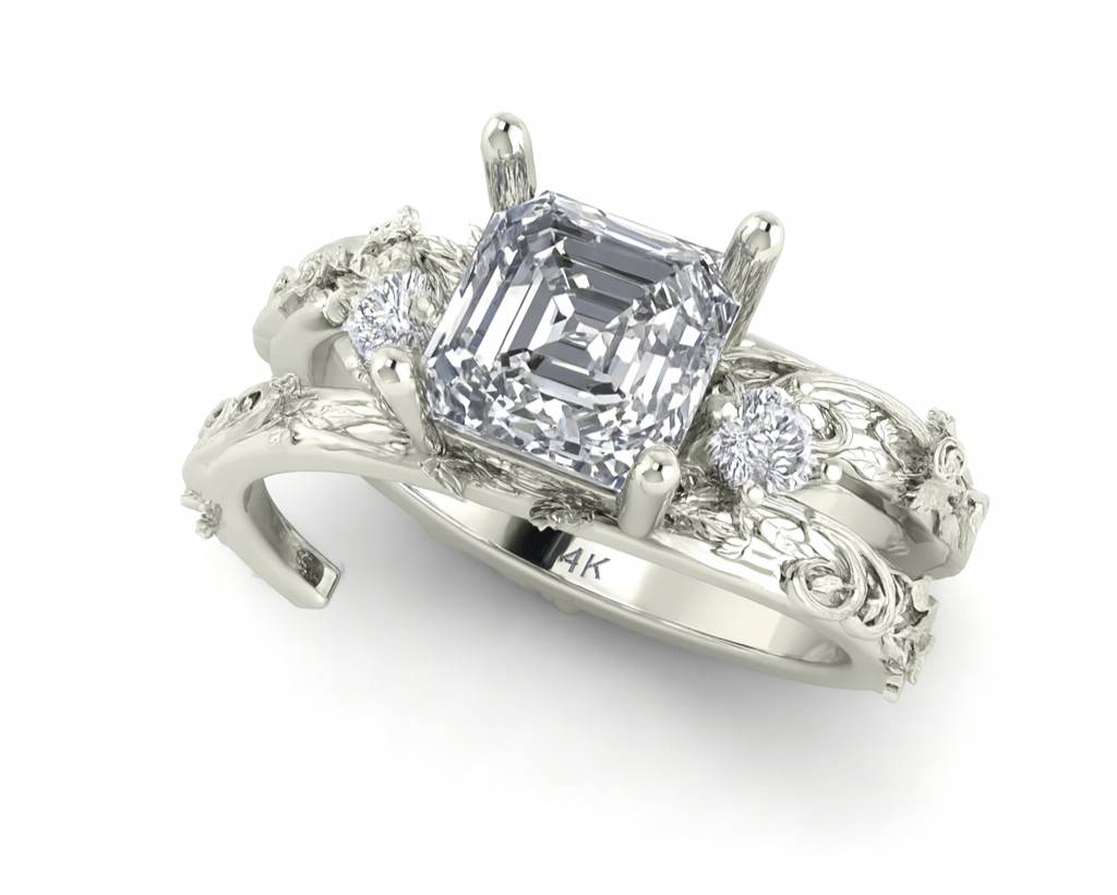 ring with diamond up close