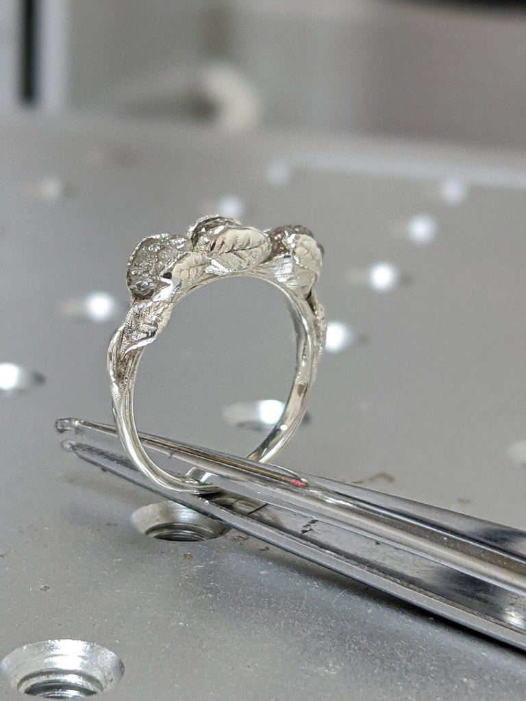 Rough Diamond Engagement Ring, Twig and Leaf Engagement Ring Twig Engagement Ring Raw Diamond Ring Unique Engagement Ring Rough Diamond Ring