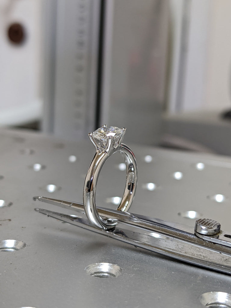 2.5 Carat Solitaire Engagement Ring Round Brilliant Cut Moissanite Set in 14K Solid White Gold Available Yellow and Rose Gold