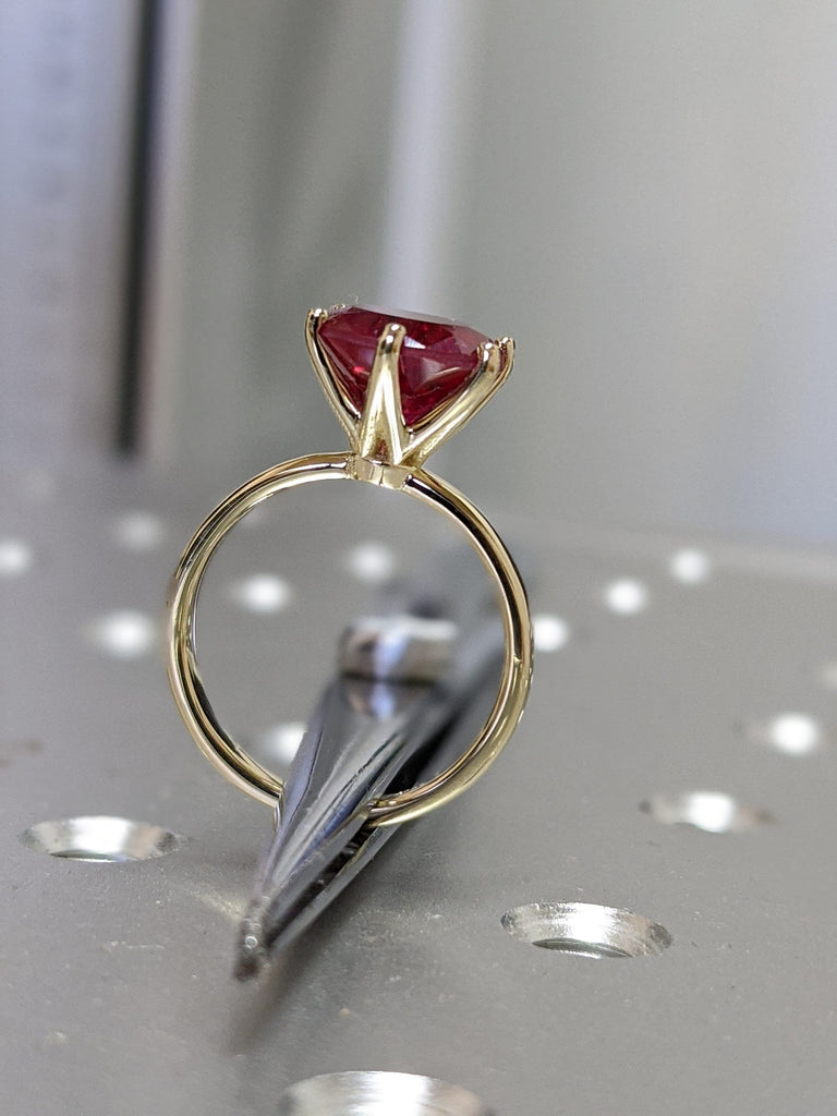 Ruby Ring, Unique Engagement Ring, Solitaire Ring, Round Ruby Ring, Ruby Jewelry, Ruby Solitaire, Gemstone Solitaire, Beautiful Ring, Red