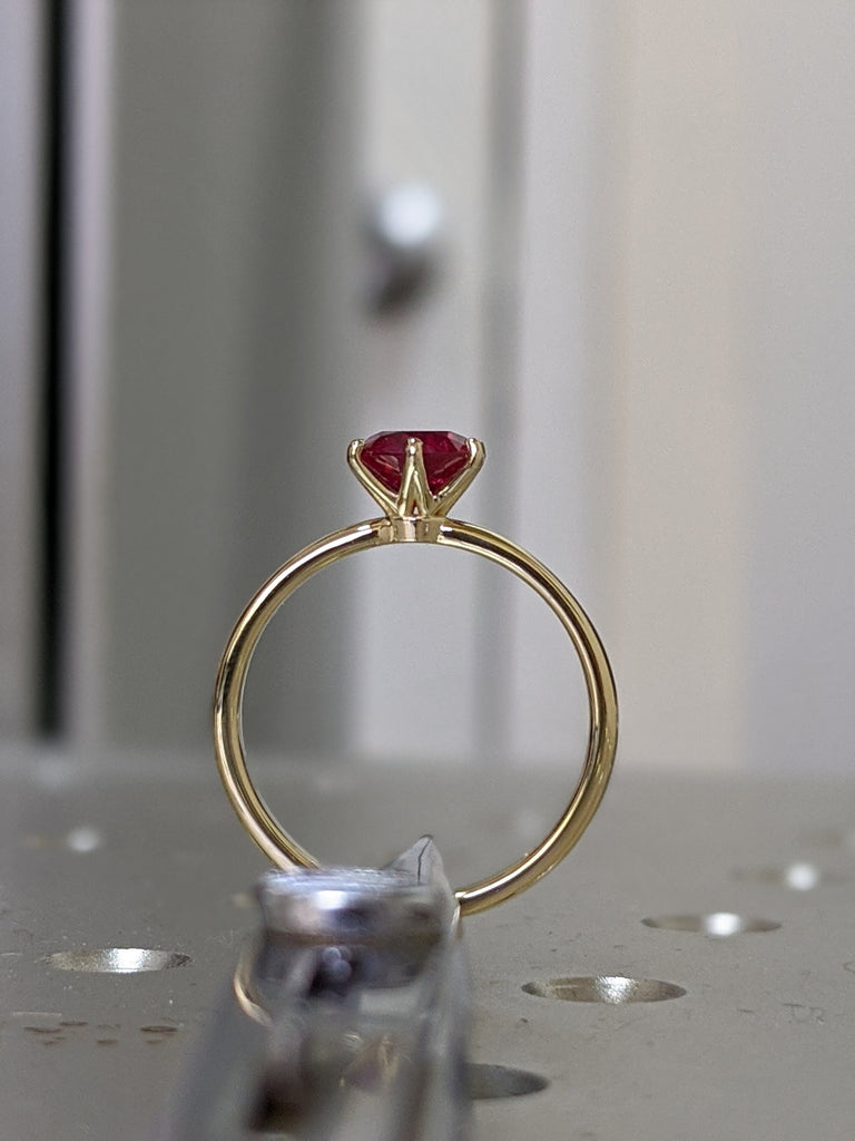 Ruby Ring, Unique Engagement Ring, Solitaire Ring, Round Ruby Ring, Ruby Jewelry, Ruby Solitaire, Gemstone Solitaire, Beautiful Ring, Red