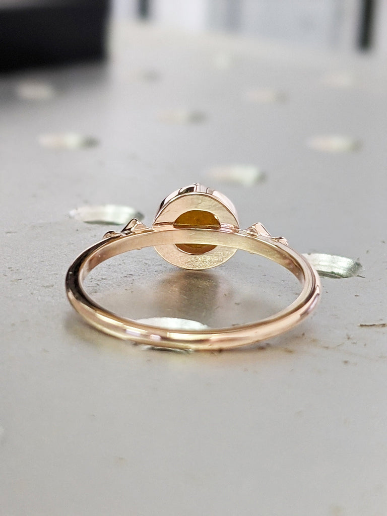 Rose Cut Diamond Ring, Your Choice Natural Color Diamond in Solid 14k Gold, Unique Engagement Ring, Unique Engagement Ring Cut Diamond