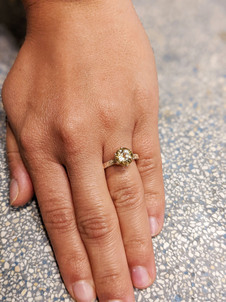 Rose Gold Vintage Morganite Solitaire Ring, Morganite Ring, Antique Design, Squared Milgrained Edges, Basket Setting