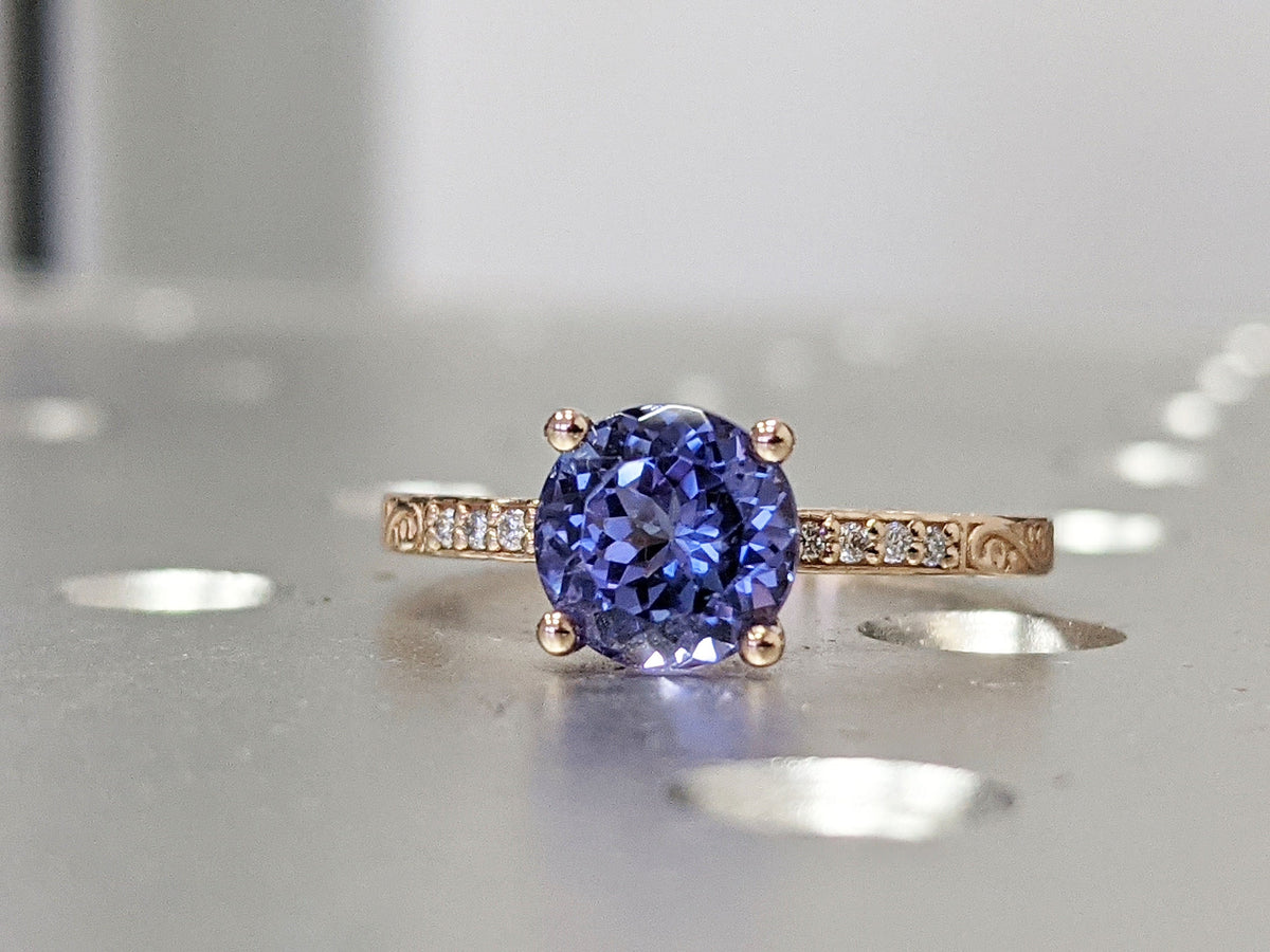 Vintage Alexandrite engagement ring leaf flower ring alternative ring ...