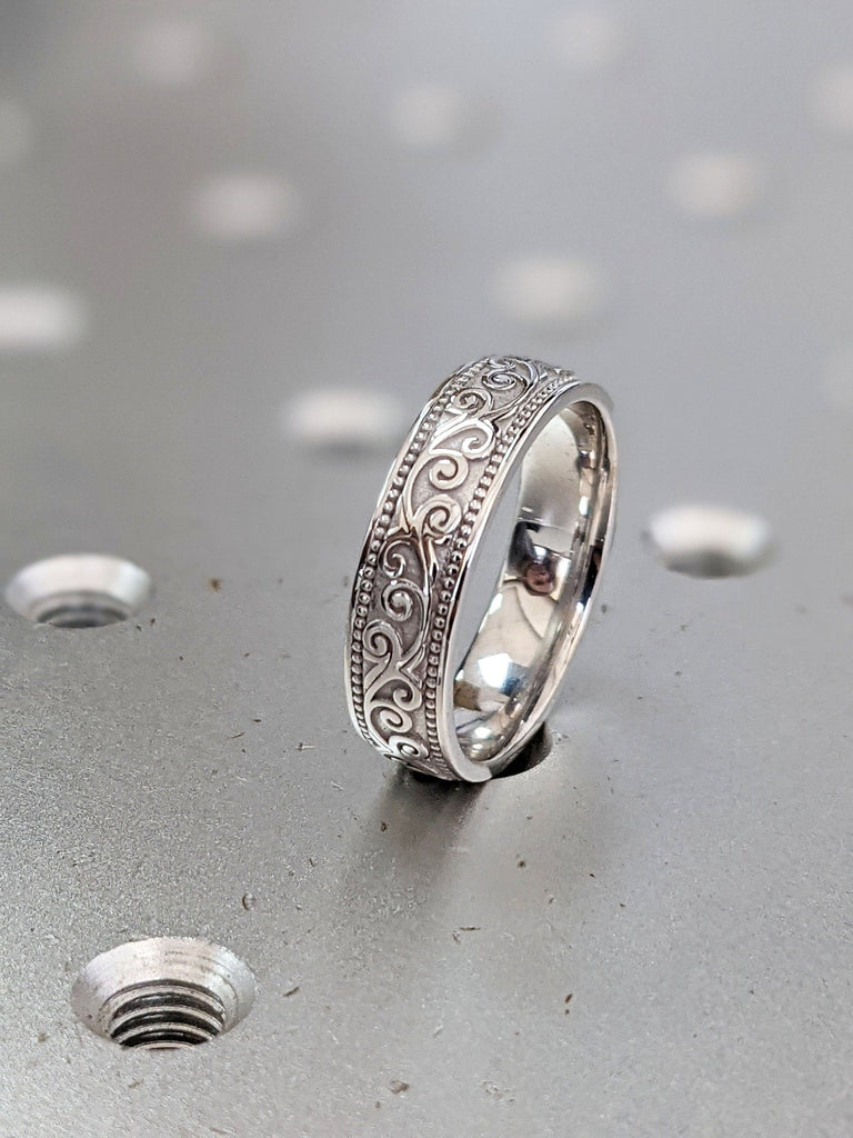 Custom ring for Ziga- 14K - 5MM -9.5US - Filigree- No milgrain - Beveled Edge