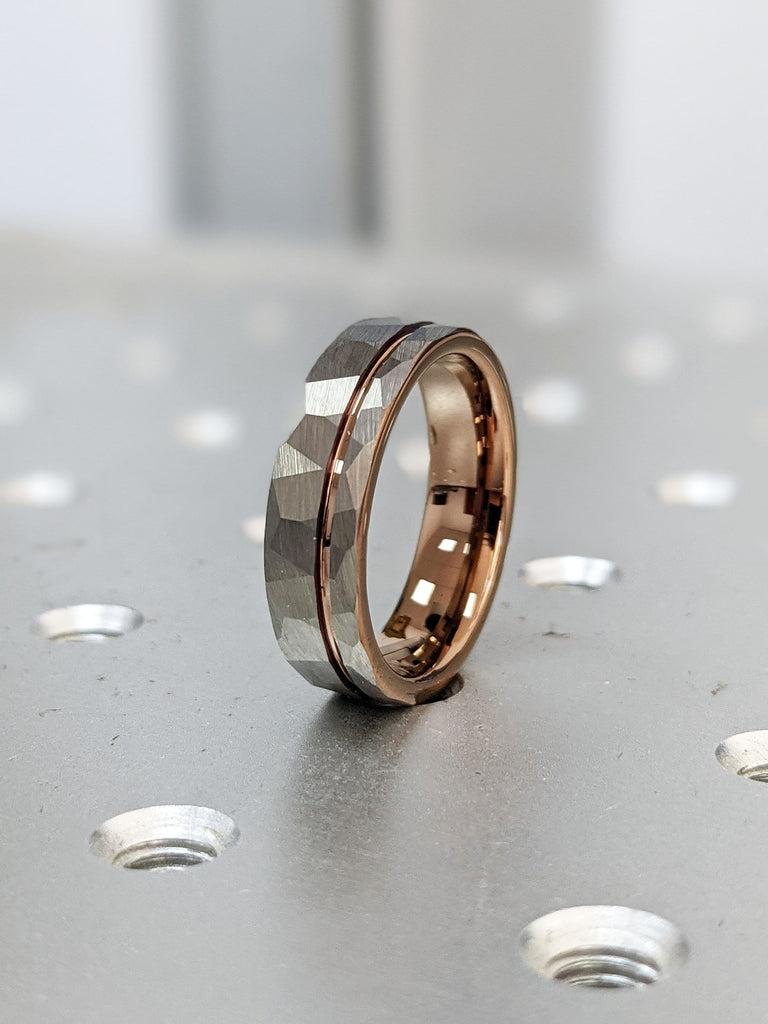 6MM Women Wedding Band | Tungsten Carbide Ring | Rose Gold Rings for Her