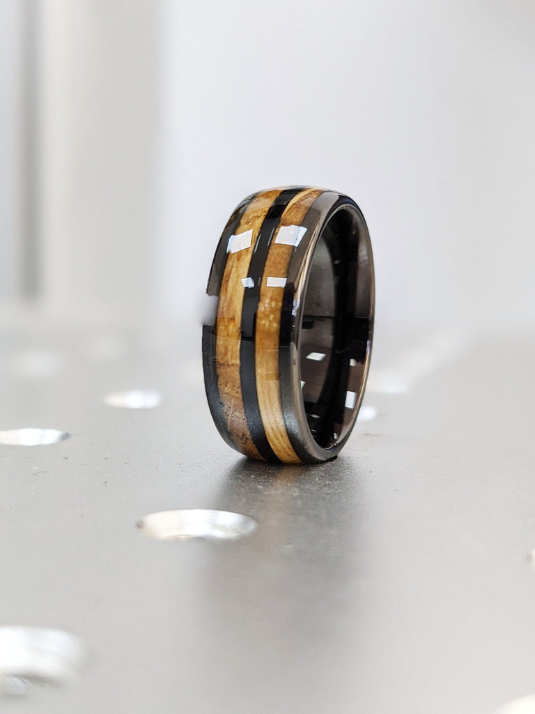 Male Wedding Bands | Black Mens Ring | Black Ring