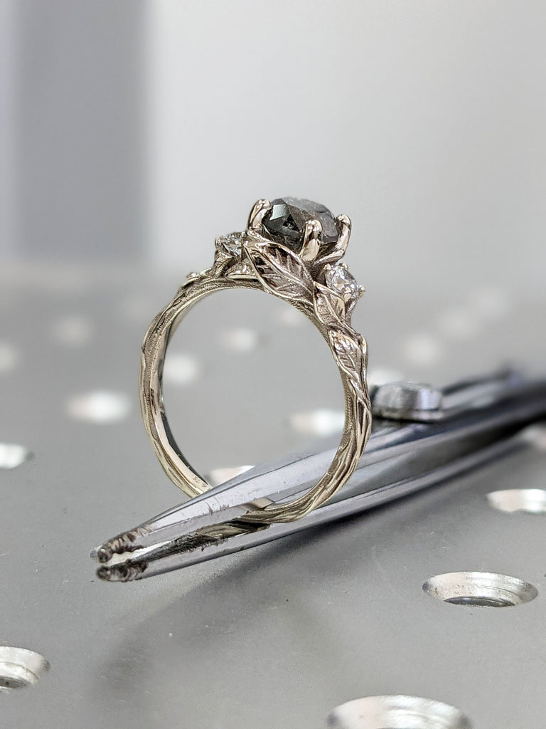 Unique Leaf Engagement Ring | Leave Ring | Twig Branch Ring | Organic Ring