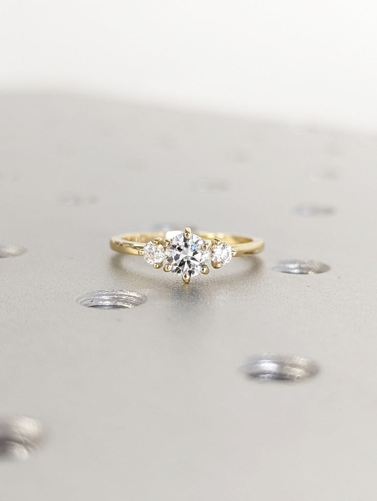 Vintage Lab Grown Diamond Ladies Ring, Anniversary Gift, 0.5CT Round Lab Diamond Wedding Ring, Simulated Diamond Engagement Ring, Art Deco image #1