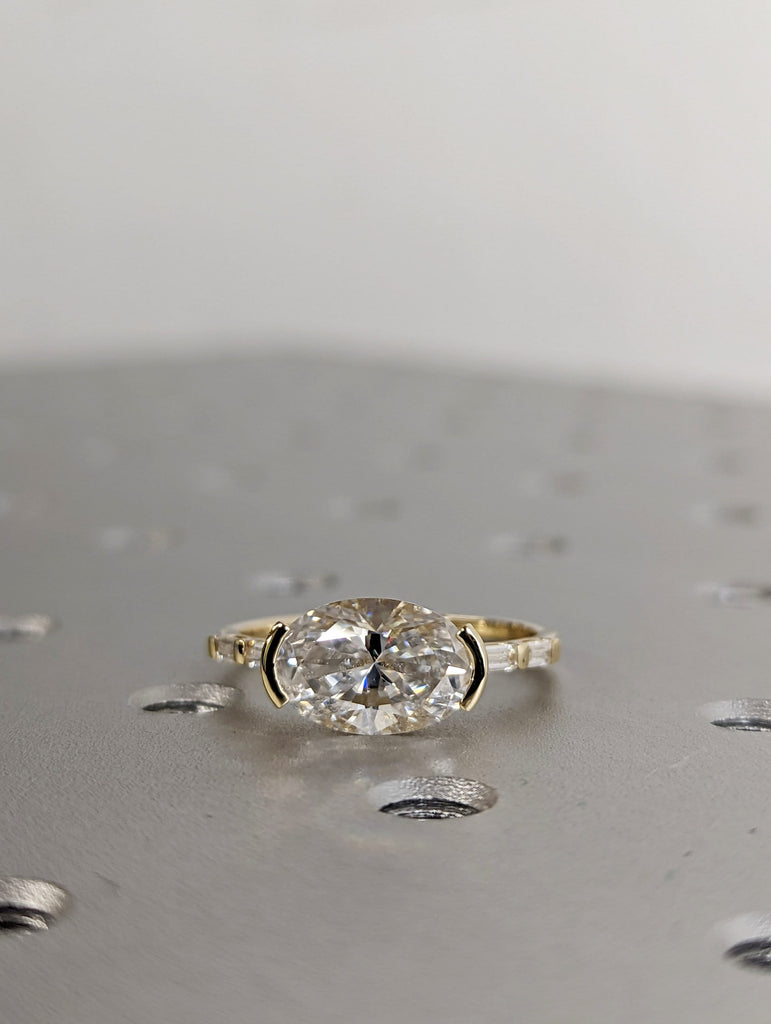 Oval Engagement Ring, 3Ct Crushed ice Oval cut 12*8mm Moissanite engagement ring, diamond hidden halo ring