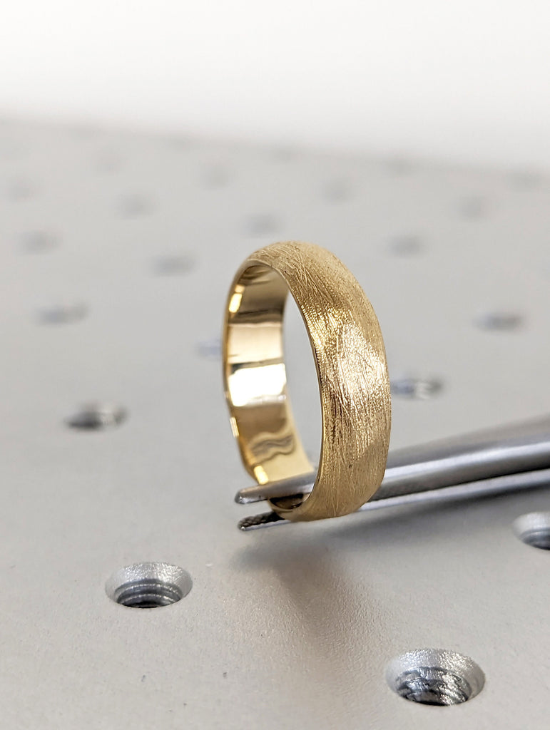 14k or 18k Solid Gold Male Wedding Bands | Unique Cigar Band | Thick Wedding Ring for Him