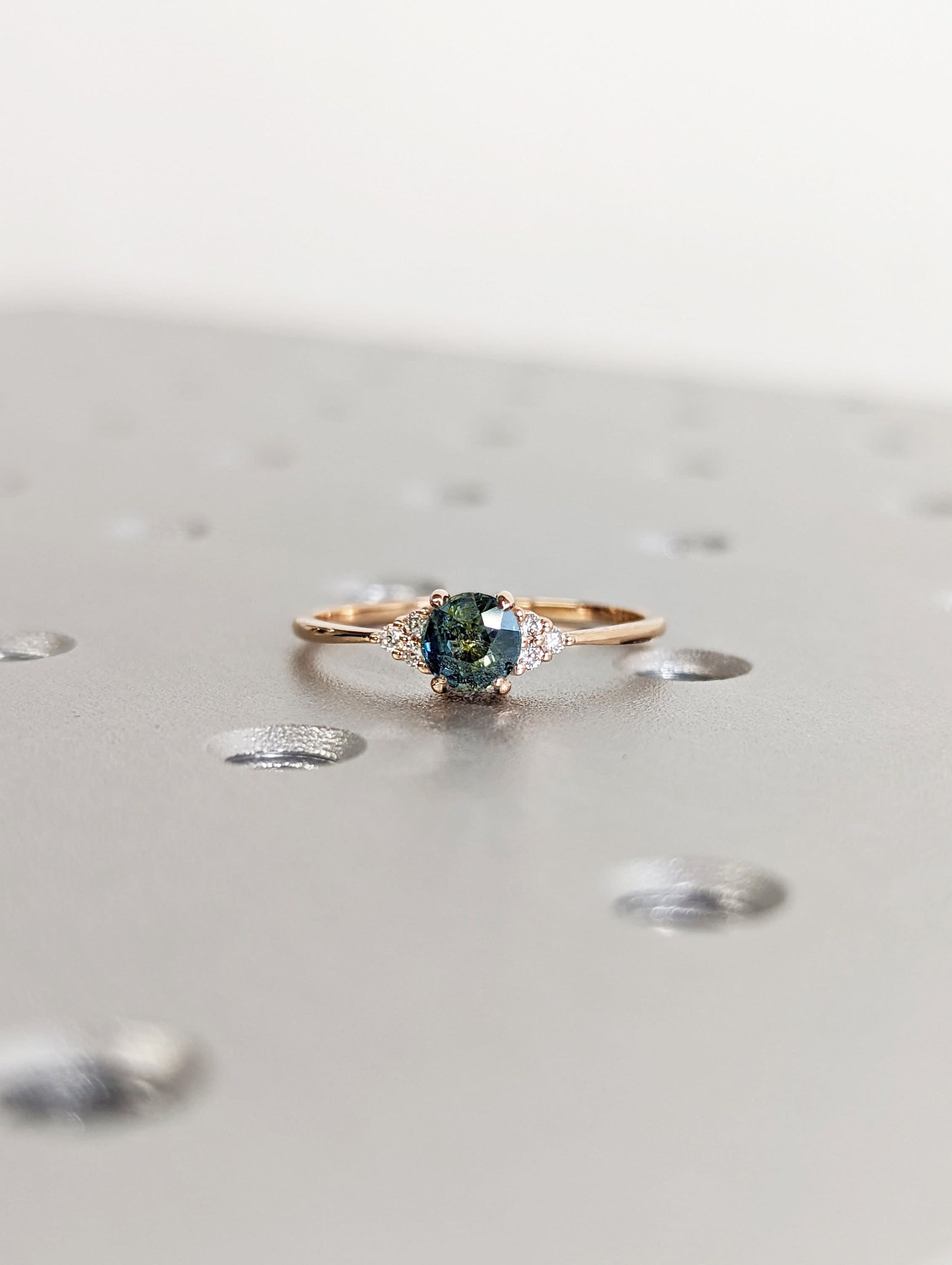 14K hotsell Rose Gold Sapphire Ring, Engagement Ring, Art deco Ring, Wedding Ring, Sapphire Jewelry, Promise Ring, Snowdrift Ring, Blue Ring, Gifts