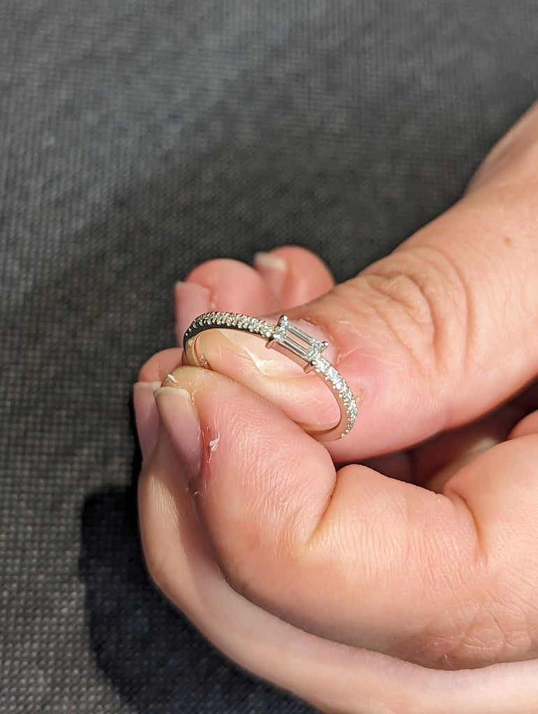 Dainty Baguette Diamond Ring • Gold Wedding Band • Minimalist Eternity Ring • Perfect Stacking Rings • Anniversary Gift for Her • Bridesmaid