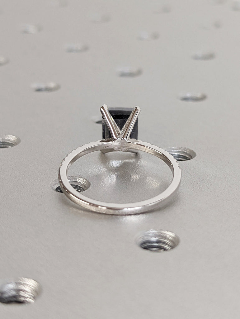 Vintage salt and pepper diamond engagement ring white gold engagement ring diamond eternity ring wedding Bridal Anniversary promise ring image #4