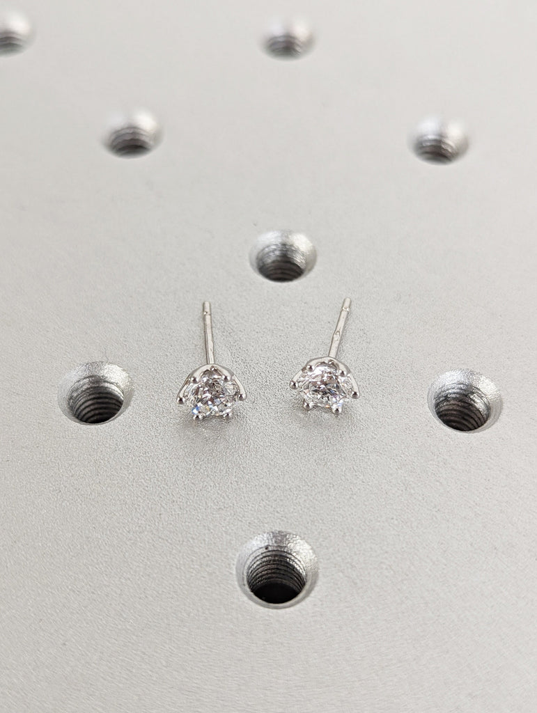 1 TCW Round Cut Moissanite Stud Earrings, Six Prongs Earrings, Moissanite Wedding Earrings, Push Back Earrings, Anniversary Gift, Solitaire