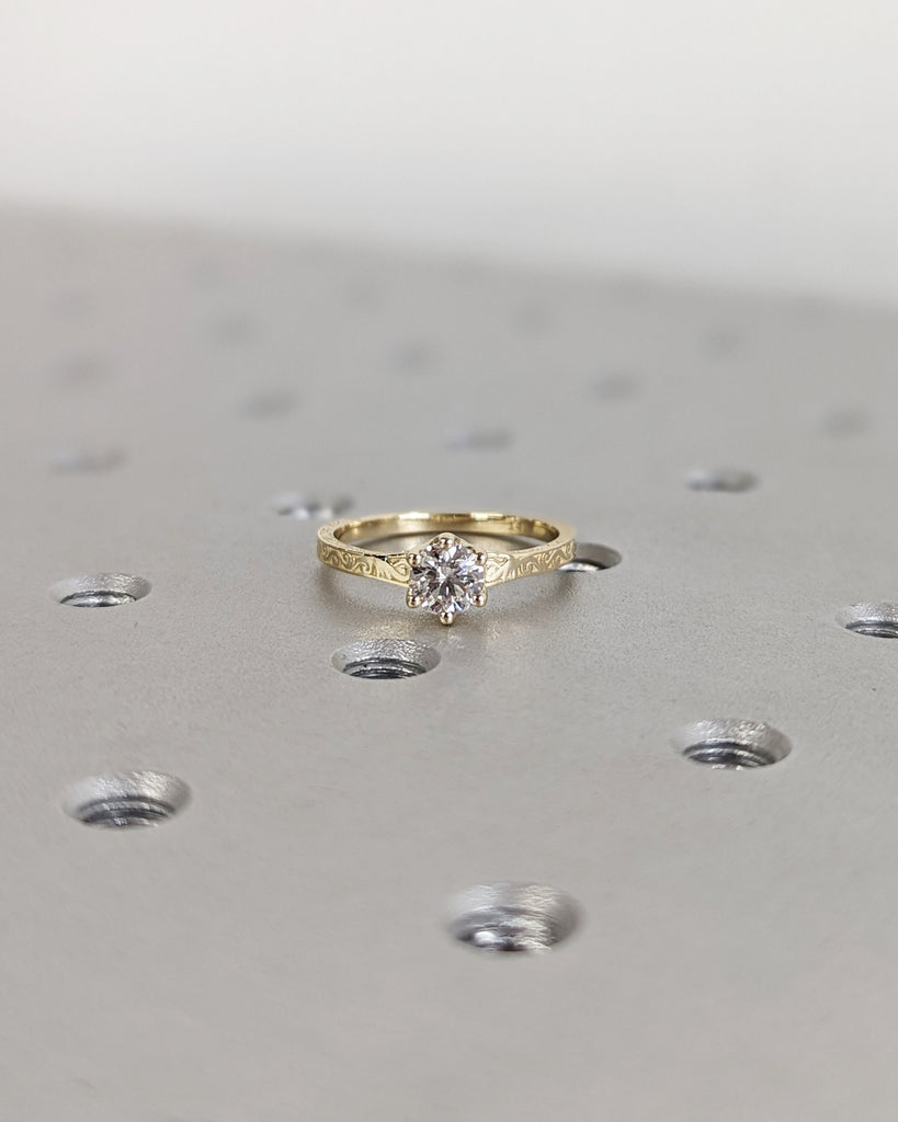 0.5ct VVS Moissanite Ring | 14k Gold Engagement Ring