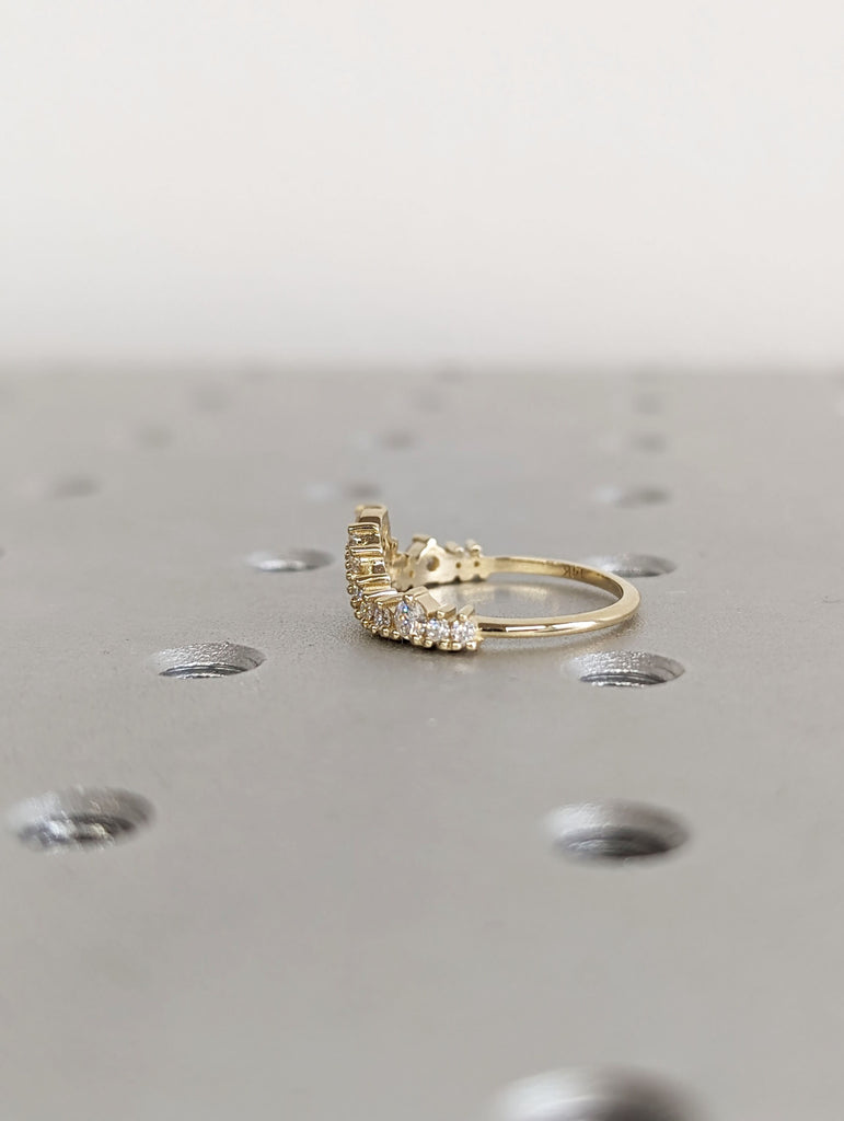 14K Yellow Gold Moissanites Matching Wedding Band