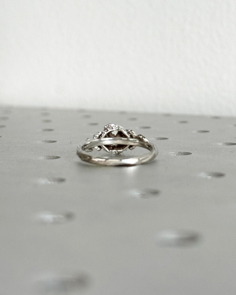 Nature inspired lab grown diamond bridal ring / Branch diamond engagement ring / Twig diamond engagement ring / Twig and Thistle Leaf Ring image #5