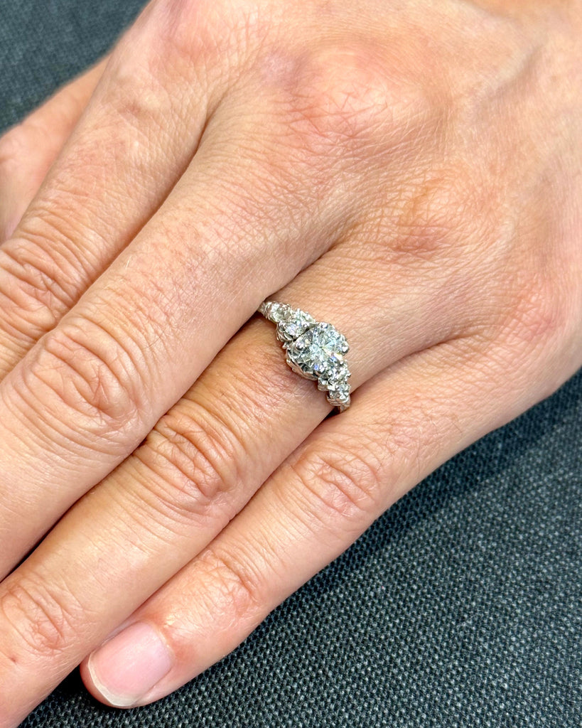 Nature inspired lab grown diamond bridal ring / Branch diamond engagement ring / Twig diamond engagement ring / Twig and Thistle Leaf Ring image #10