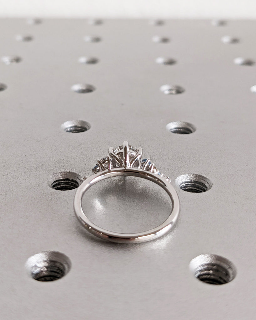 Unique Moissanite and Aquamarine Ring | Art Deco Engagement Ring | 14k Solid Gold Ring | Snowdrift Diamond Ring | Aquamarine Wedding Ring