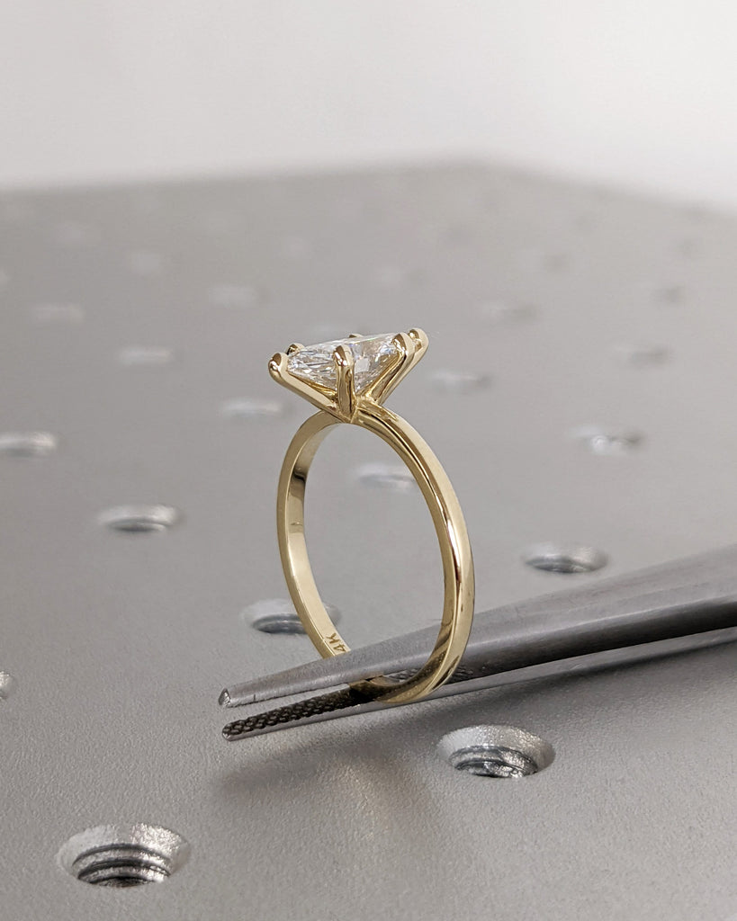 Marquise Engagement Ring, Marquise Lab Grown Diamond, Classic Solitaire Engagement Ring, Wedding Ring Anniversary Ring 14K Solid Yellow Gold image #7