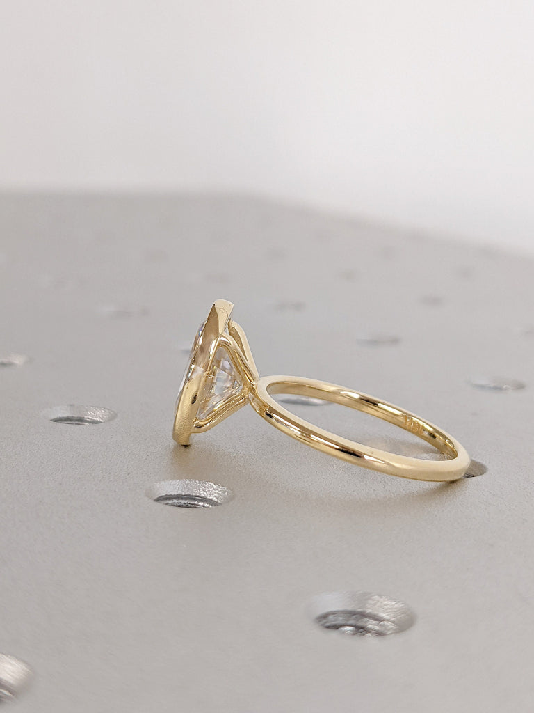 3 Carat Oval cut Lab Created Diamond Promise Anniversary Ring for Her | Certified CVD Diamond Solitaire Ring | 18k Real Gold Rings for Women