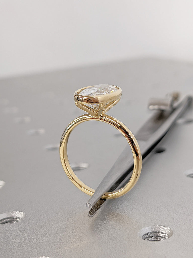 Open Gallery Bezel Setting Crush Ice Diamond Promise Ring