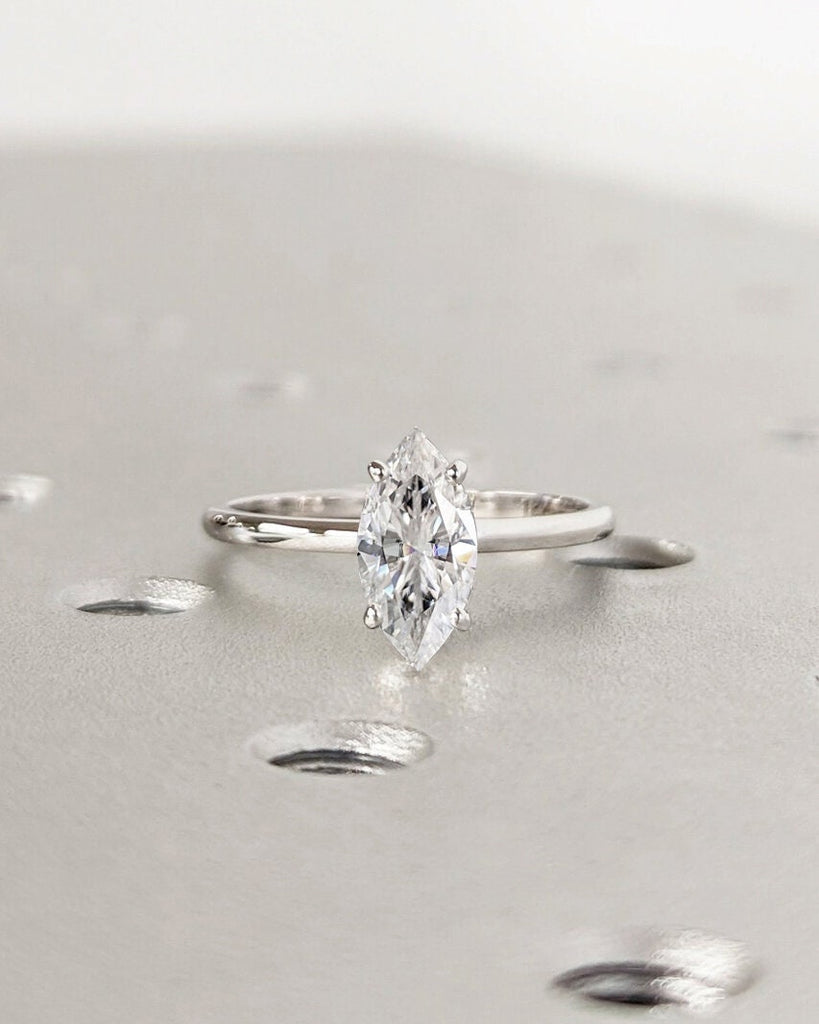 Marquise Cut Lab Grown Diamond Ring / Marquise Lab Diamond Solitaire Ring / Marquise Cut Engagement Ring / 4 Prong Setting / Minimalist Ring