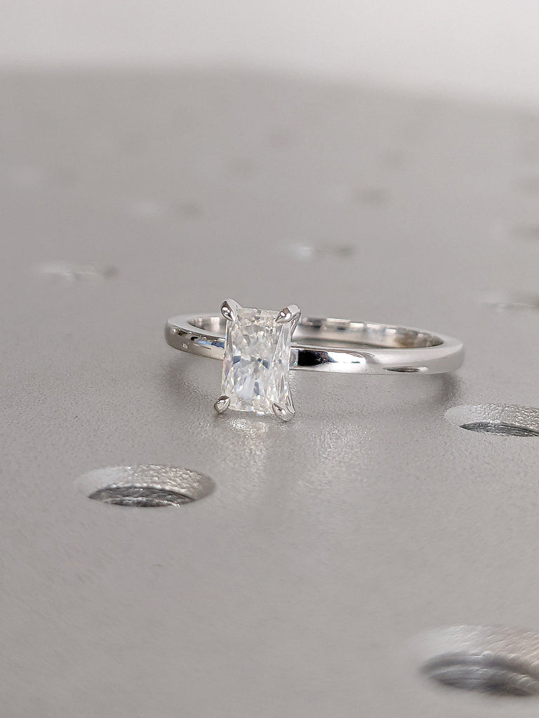 0.5ct Radiant Cut Lab Grown Diamond Solitaire Women Wedding Anniversary Ring | 14K 18K White Gold Proposal Ring