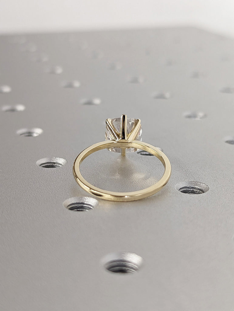 Cushion Cut Diamond Engagement Ring, Cushion Lab Grown Diamond Solitaire Engagement Ring, Wedding Ring, Anniversary Ring, 14K Solid Gold