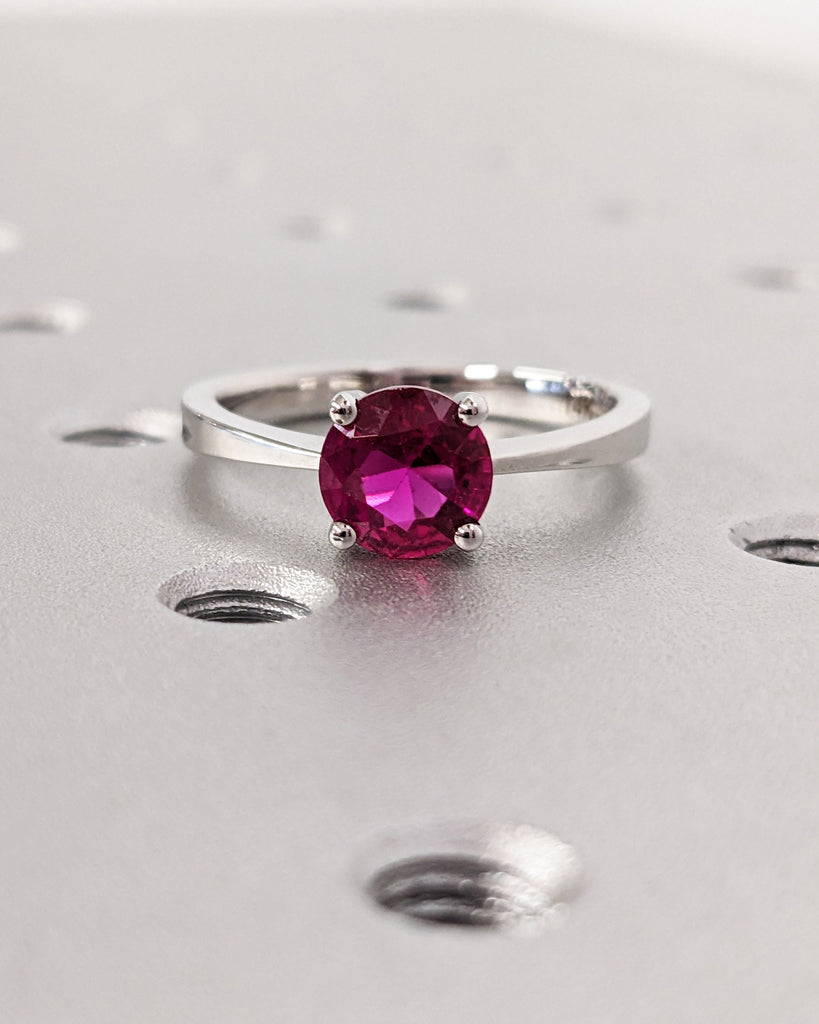 Ruby Ring, Unique Engagement Ring, Solitaire Ring, Round Ruby Ring, Ruby Jewelry, Ruby Solitaire, Gemstone Solitaire, Beautiful Ring, Red