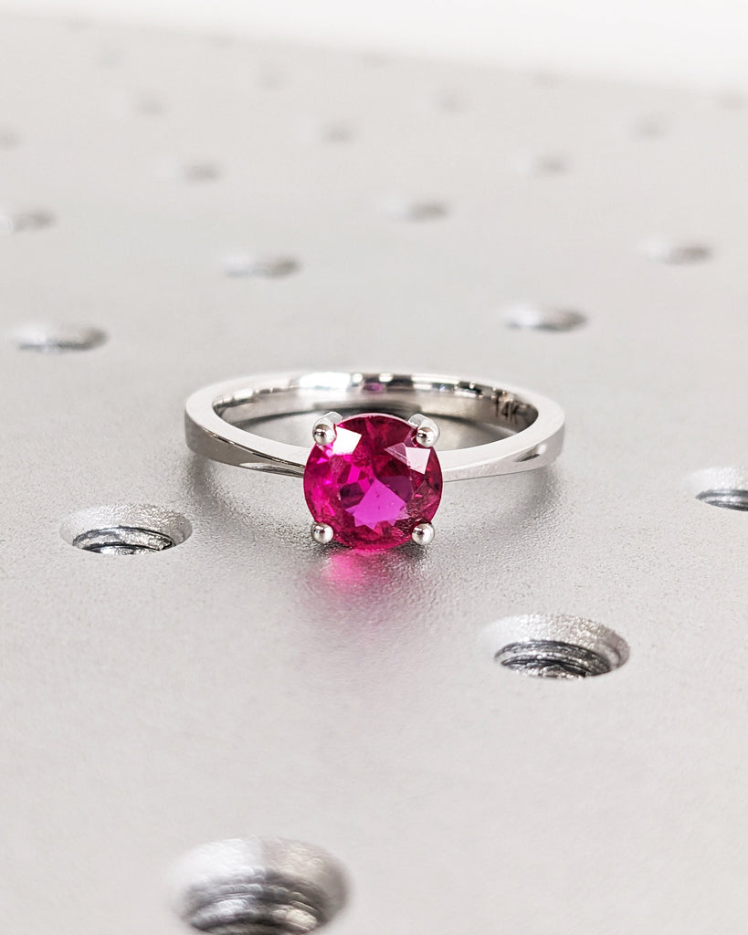 Ruby Ring, Unique Engagement Ring, Solitaire Ring, Round Ruby Ring, Ruby Jewelry, Ruby Solitaire, Gemstone Solitaire, Beautiful Ring, Red