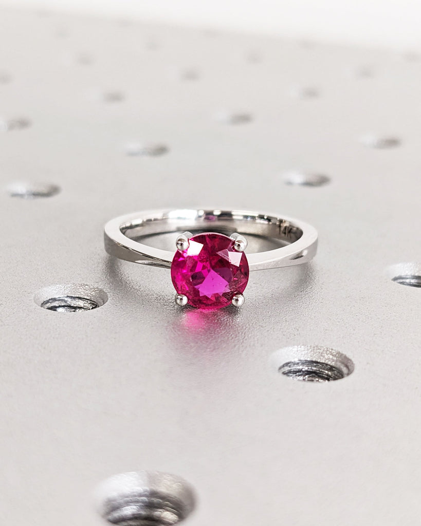 Ruby Ring, Unique Engagement Ring, Solitaire Ring, Round Ruby Ring, Ruby Jewelry, Ruby Solitaire, Gemstone Solitaire, Beautiful Ring, Red