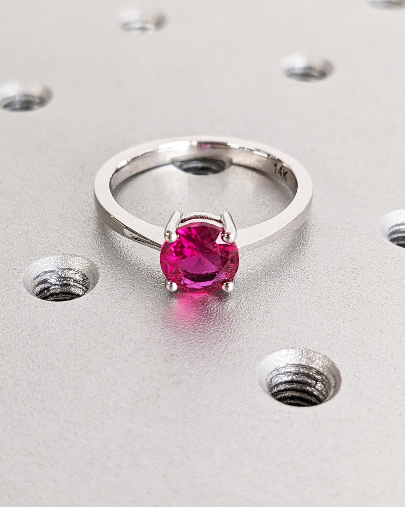 Ruby Ring, Unique Engagement Ring, Solitaire Ring, Round Ruby Ring, Ruby Jewelry, Ruby Solitaire, Gemstone Solitaire, Beautiful Ring, Red