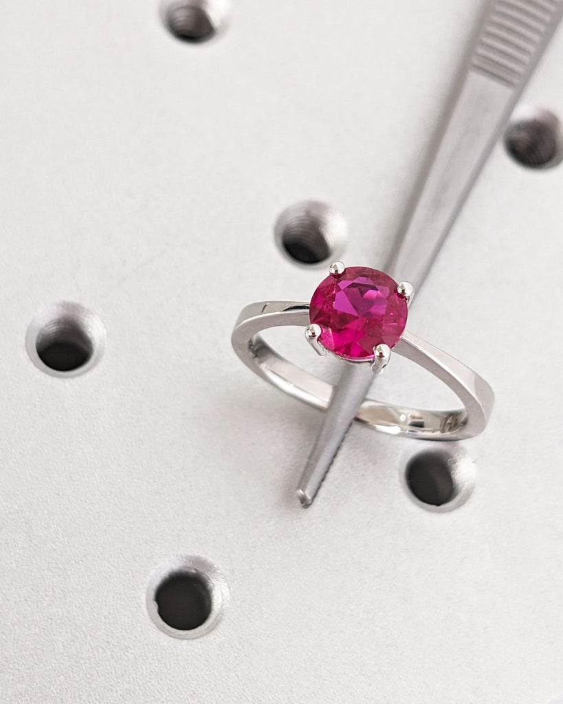 Ruby Ring, Unique Engagement Ring, Solitaire Ring, Round Ruby Ring, Ruby Jewelry, Ruby Solitaire, Gemstone Solitaire, Beautiful Ring, Red