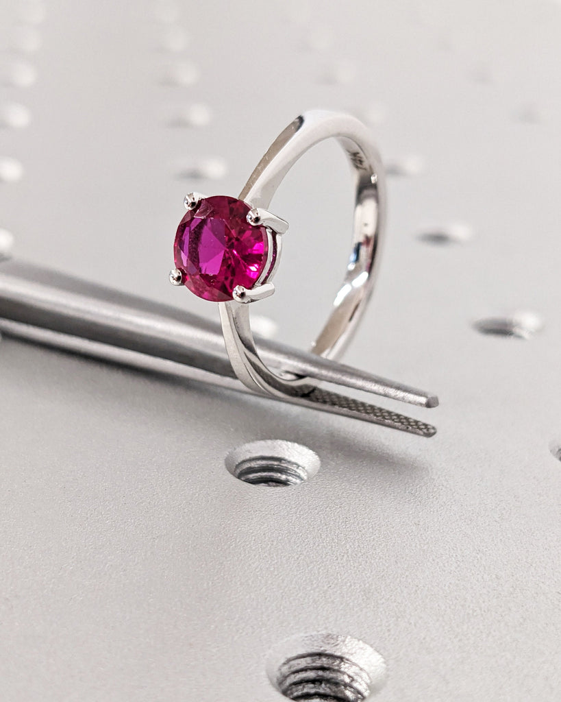 Ruby Ring, Unique Engagement Ring, Solitaire Ring, Round Ruby Ring, Ruby Jewelry, Ruby Solitaire, Gemstone Solitaire, Beautiful Ring, Red