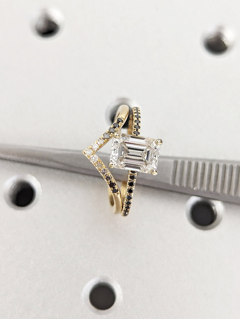 Vintage Diamond Ring- Yellow Gold- Lab Made Diamond Engagement Ring For Women- Bridal Ring Set- Promise Ring- Anniversary Gift- Gift For Her