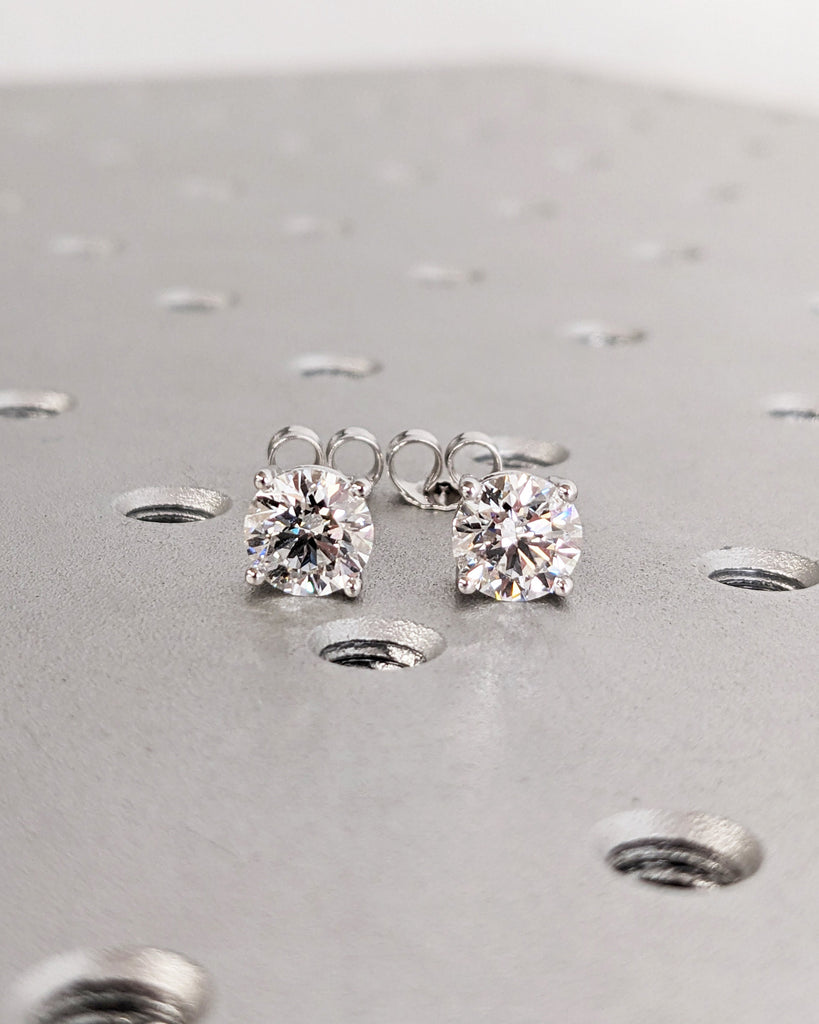 Moissanite Earrings, 14K Gold Moissanite Stud Earrings, Prong Setting Moissanite Studs, Diamond Alternatives Earrings, Valentines Day Gift