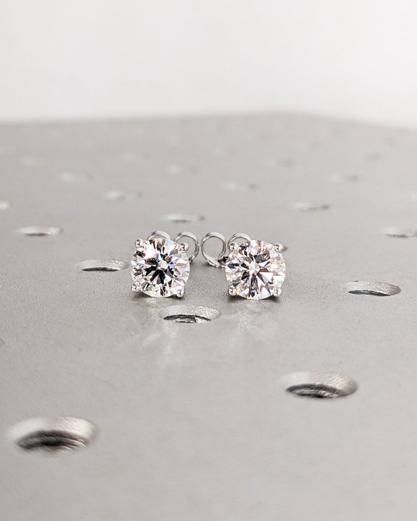 Moissanite Earrings, 14K Gold Moissanite Stud Earrings, Prong Setting Moissanite Studs, Diamond Alternatives Earrings, Valentines Day Gift