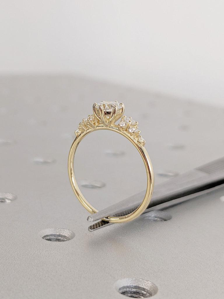 Unique Snowdrift Diamond Moissanite Clusters Women Wedding Anniversary Ring | Custom 14K 18K Gold, Platinum Bridal Jewelry