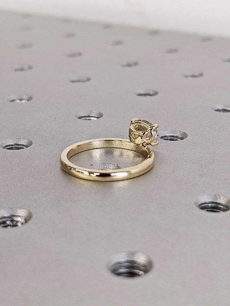 Solid Gold Colorless Lab Grown Diamond Unique Proposal Ring for Her | East West Diamond Band | Alternative Women Wedding Anniversary Ring