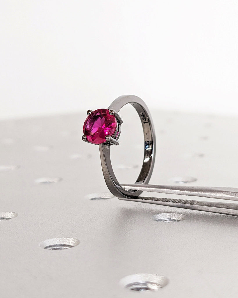 Ruby Ring, Unique Engagement Ring, Solitaire Ring, Round Ruby Ring, Ruby Jewelry, Ruby Solitaire, Gemstone Solitaire, Beautiful Ring, Red