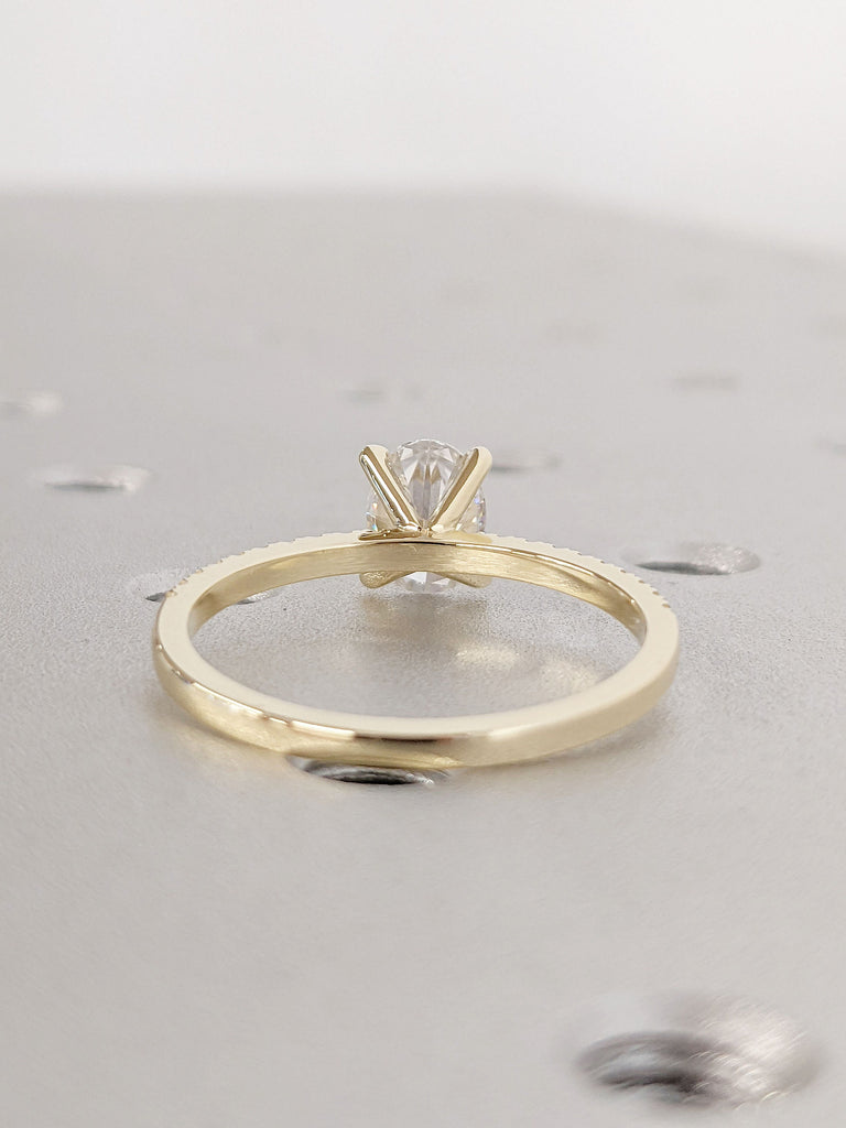 Eco Friendly CVD Lab Created Diamond Women Wedding Anniversary Ring | 14K 18K Yellow Gold Dainty Eternity Band | Timeless Proposal Ring