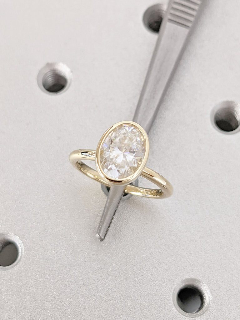 1.5ct VVS Moissanite Solitaire Timeless Proposal Ring for Her | 14K 18K Yellow Gold Statement Ring | Custom Bridal Jewellery