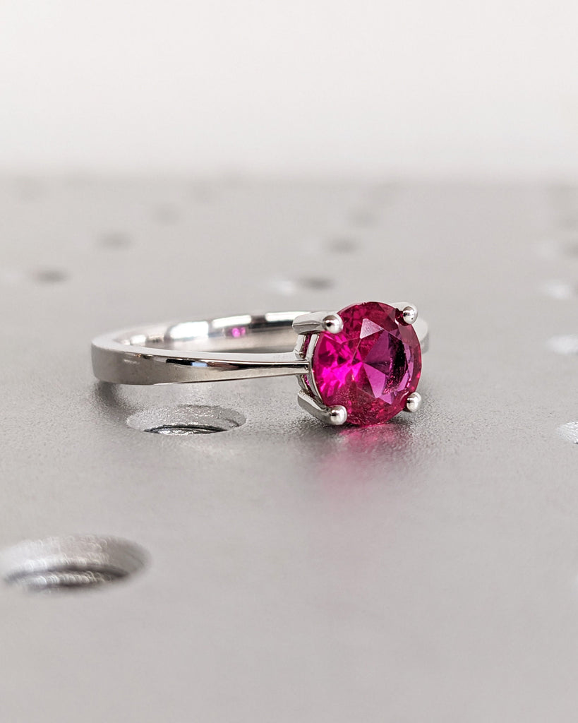 Ruby Ring, Unique Engagement Ring, Solitaire Ring, Round Ruby Ring, Ruby Jewelry, Ruby Solitaire, Gemstone Solitaire, Beautiful Ring, Red