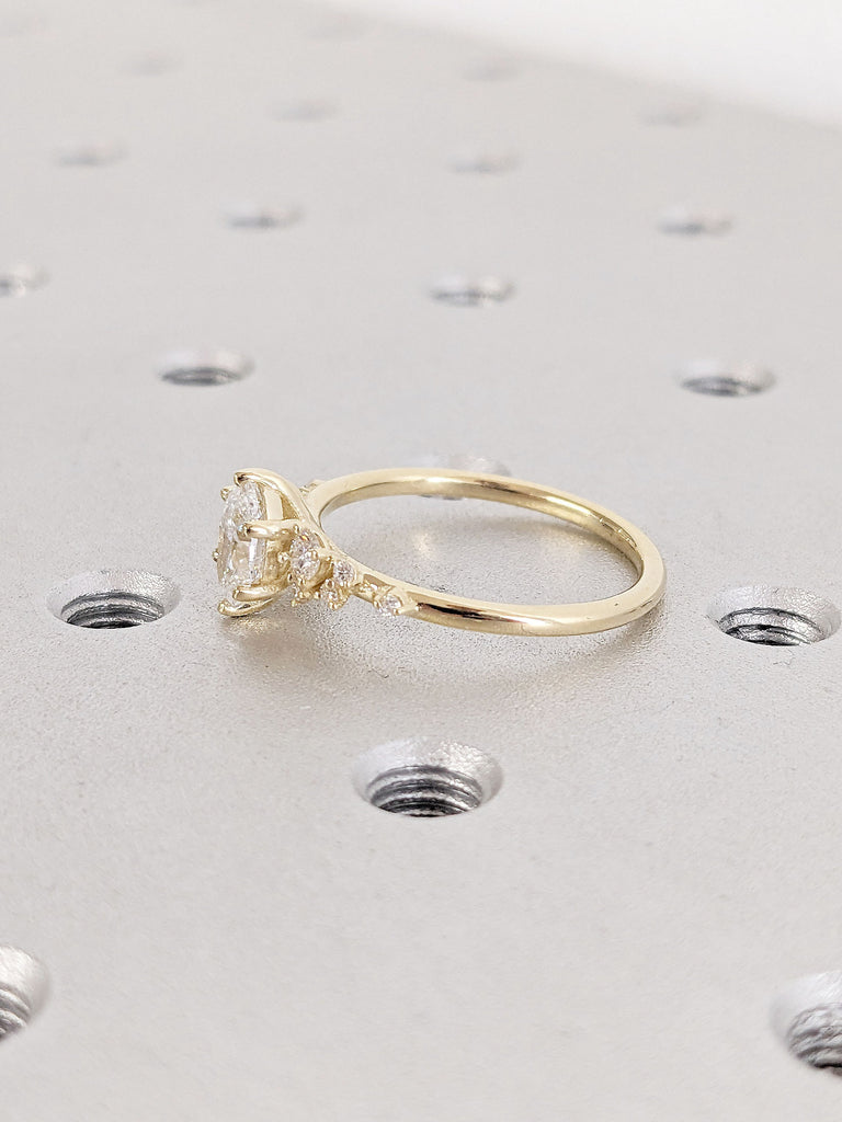 Multi Stone Eco Friendly Lab Diamond Wedding Anniversary Ring for Wife | 14K 18K Solid Gold Timeless Women Bridal Jewelry | Custom Rings