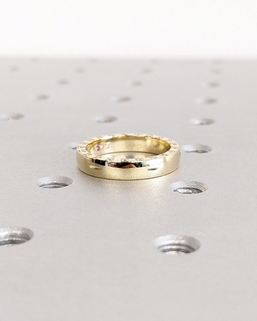 Lab Grown Diamond Eternity Ring for Him and Her | Real Gold Couples Ring | Moissanite Full Eternity Ring | Plain Gold Wedding Band Jewelry