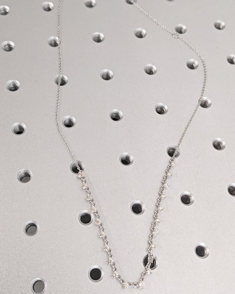 Starstruck Diamond Necklace / 14k Gold Diamond Necklace / Floating Diamond Necklace / Dainty Diamond Necklace / Gift for Her / Holiday Sale