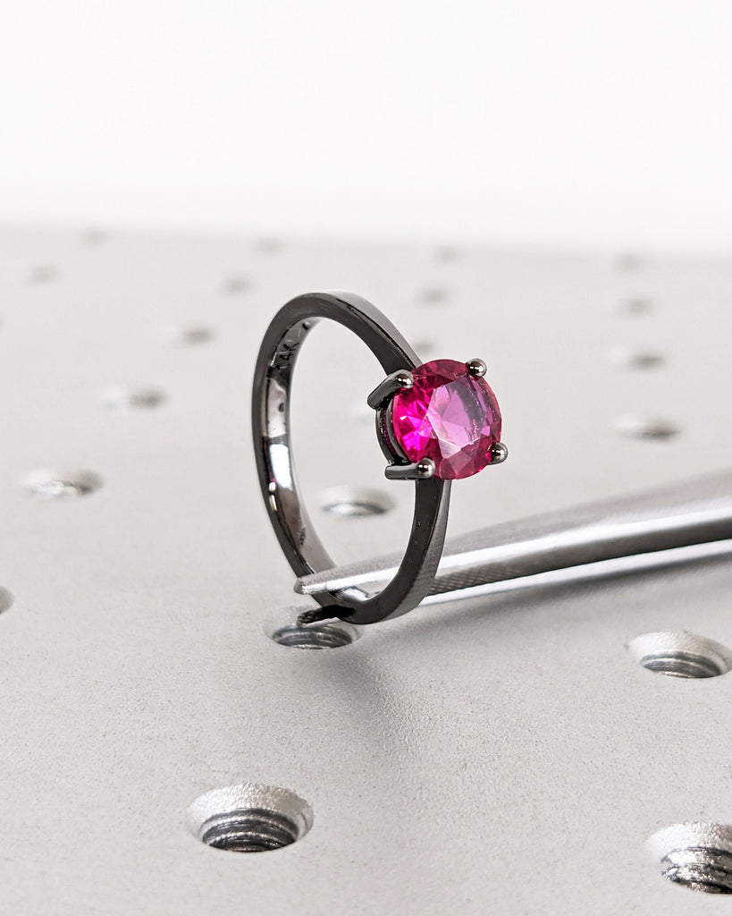 Ruby Ring, Unique Engagement Ring, Solitaire Ring, Round Ruby Ring, Ruby Jewelry, Ruby Solitaire, Gemstone Solitaire, Beautiful Ring, Red