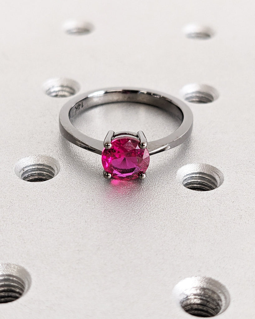 Ruby Ring, Unique Engagement Ring, Solitaire Ring, Round Ruby Ring, Ruby Jewelry, Ruby Solitaire, Gemstone Solitaire, Beautiful Ring, Red